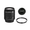 لنز دوربین کانن مدل لنز کانن EF-S 18-55mm f/3.5-5.6 III به همراه فیلتر یو وی 58 کانن و درب 58 کانن