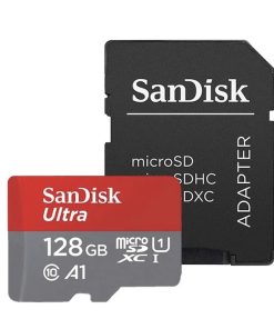 کارت حافظه microSDXC سن دیسک مدل Ultra A1 کلاس 10 استاندارد UHS-I سرعت 120MBps ظرفیت ۱۲۸ گیگابایت به همراه آداپتور SD