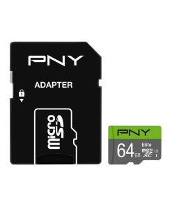 کارت حافظه microSDXC پی ان وای مدل Elite کلاس 10 استاندارد UHS-I U1 سرعت 100MBs ظرفیت 64 گیگابایت به همراه آداپتور SD