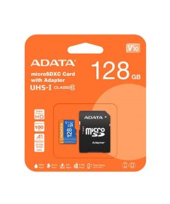 کارت حافظه microSDXC ای دیتا مدل Premier کلاس 10 استاندارد UHS-I V10 A1سرعت 100MBps ظرفیت 128 گیگابایت