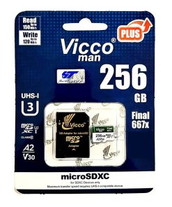کارت حافظه microSDXC ویکومن مدل Final667x کلاس A2 استاندارد UHS-II U3 سرعت 150MBs ظرفیت 256 گیگابایت