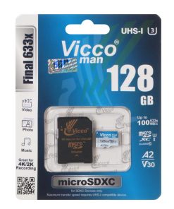 کارت حافظه microSDXC ویکومن مدل Final 633x کلاس 10 استاندارد UHS-I U3 سرعت 90MBs ظرفیت 128 گیگابایت به همراه آداپتور SD