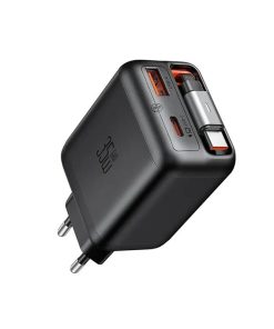 شارژر دیواری 35 وات 3 پورت مک دودو مدل FreeGo CH-1280 با کابل جمع شونده تایپ سی