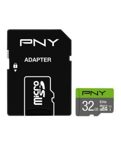 کارت حافظه microSDHC پی ان وای مدل Elite کلاس 10 استاندارد UHS-I U1 سرعت 100MBs ظرفیت 32 گیگابایت به همراه آداپتور SD