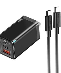 شارژر دیواری باسئوس مدل GAN5 PRO 65W به همراه کابل USB-C