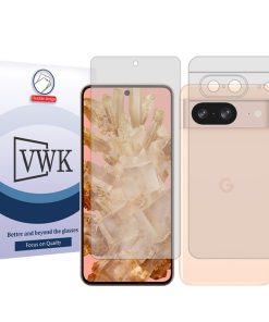 محافظ صفحه نمایش شفاف وی دبلیو کی مدل Tough مناسب برای گوشی موبایل گوگل Pixel 8 به همراه محافظ پشت گوشی